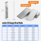 5 000 Counts Meite 18 Gauge Brad Finish Nails 1 2  To 2  Galvanized F Series