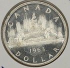 1963 Canadian Silver Dollar Elizabeth Ii Uncirculated Unc  80  Proof Like