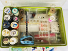 Vintage Green Wilson Wil-hold Sewing Storage Box Full Sewing Notions W  2 Trays