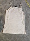 Gap White Solid Cotton Knit Embroidered Trim Camisole Tank Top Women   s M