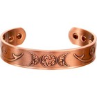 Adjustable Magnetic Antiqued Copper Bracelet With Triple Moon Design 