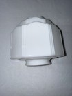 Art Deco Skyscraper Milk Glass Ceiling Light Shade     Vtg Architectural Fixture
