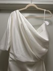 Amsale Women   s White Bridal Off Shoulder Dress Size 10 New With Tags Never Worn
