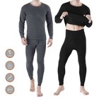 2pcs set Mens Winter Fleece Lined Thermal Soft Long Johns Top Bottom Underwear
