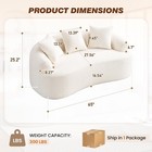 Modern 65  Curved Cloud Boucle 2-seater Sofa With 3 Pillows Single Box