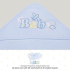Spasilk Bath Hooded Towels   Washcloths Set For Babies  23-piece Gift Set  Blue