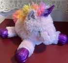 Dan Dee Collectors Choice Pink Rainbow Sparkly Floppy Unicorn Plush Stuffed 15   