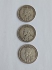 1917  1919 Newfoundland 25 Cents  Silver Coin Quarter Canada George V Lot Of 3