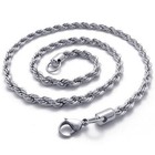  4mm 16 -36  Silver Stainless Steel Rope Necklace Chain Sb07 Usa Seller