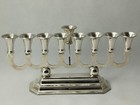 Judaica Hanukkah Menorah Silver 925 Art Deco Designed