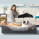 Washable Thicken Dog Bed Extra Large Pet Bed With Bolster Comfort Pet Basket Xxl