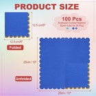 1 Set Scalloped Cocktail Napkins With Gold Foil 100pcs  5 X 5 Inch  Blue 