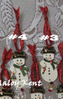 Snowman Ornament Hand Painted Vintage Style Snowflake Winter Christmas Whimsy  4