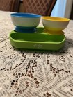 Lot Silicone Baby toddler Feeding 2 Munchkin Bowls 3 Compartment Suction Plate