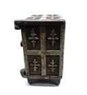 Antique Cast Metal Safe Deposit Cast Iron Toy Coin Bank W Combination Dial