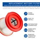Wet Dry Vacuum Hepa Filter 49-90-1900 For Milwaukee Vac M18 0880-20 0970-20