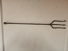 Antique Large Wrought Iron Forged Metal Steel Trident Three Prong Spear Poseidon