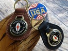 New Rare Vintage 1970s Lincoln Continental Car Leather Key Chain Ring Fob Nos