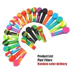 8 12 20pcs 3 4 Mini Silicone Pipe With Metal Bowl And Cap Pocket Pipe Random