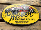 Vintage 12x7 5  Weber Racing Equipt Sales Service Gas Station Porcelain Oil Sign