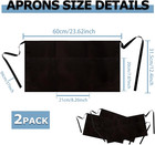 2 Pack Server Apron  Black Waitress Apron With 3 Pockets  Waiter Short Half Wais