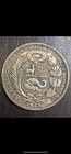 1924 Silver Republic Of Peru Un Sol Seated Liberty Coin Lima Mint