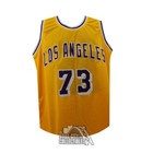 Dennis Rodman Autographed Los Angeles Custom Gold Basketball Jersey - Bas