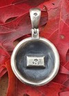Sterling Silver Confederate Jeb Stuart Cavalry Button  civil War Relic Pendant