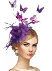Elegant Butterfly Fascinator Hat For Women - 2026 Derby Tea Party Feather Headba
