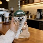 Starbucks Bearista Limited Edition Bear Glass Cold Cup 100  Authentic Rare