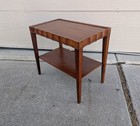 Vintage Mahogany 2-tier Side Table Scalloped Edge Pie Crust Georgian Chippendale