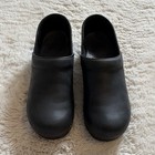 Dansko Clogs 38 Black 7 5 8 Professional Leather Slip On Nursing Shoes