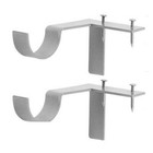 2pcs Single Hang Curtain Rod Holders Tap Right Window Frame Curtain Rod Bracket