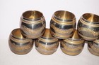 Vintage Chasing Stamping Brass Napkin Rings Lot Of 7