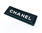 Chanel Label Rubber Tag Sewing Replacement Plastic Rubber Black 60mm X 25mm