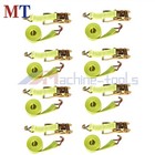 8 Pack Yellow Ratchet Straps J Hook 2  X 15  5000 Lbs Heavy Duty Tie Downs