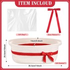 Woven Christmas Gift Basket Empty With Ribbons Bow Tie And Bag  Empty Decorat   
