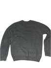 Men s Gray Rib-knit Crew Neck Pullover Sweater  Long Sleeve Solid Knit Casual