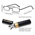 Classic Rimless Compact Reading Glasses Readers Travel Slim Design With Case
