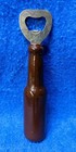 Vintage Budweiser Beer Bottle Shaped Bottle Opener   Wooden Handle   6 5    Long