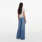 Self Portrait Jeans Rhinestone Stripe Denim Size 28 Light Blue   520