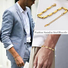Fashion Jewelry Gold Silver Or Black Link Chain Stainless Steel Bracelet 1-73