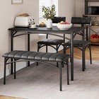 Dining Table Set  Kitchen Table With Upholstered Bench And Chairs For Apartment
