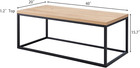 Natural Oak Coffee Table Ottoman For Living Room  40  Rectangle  Mid-century Mod