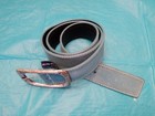 Silver Jeans Women Leather Blue Suede Belt Silver Buckle 1 5  Wide Sz M