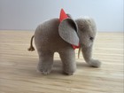 Vintage Steiff Baby Elephant 4    Red Collar Mohair Rope Tail With Tag