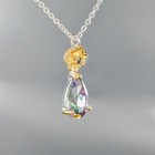 Vintage Jewellery Natural Mystic Quartz Necklace 925 Sterling Silver 17  n27012
