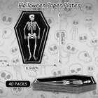 40pcs Halloween Skeleton Coffin Plates Black White Smile Skull Disposable Plates