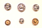 Antique Vintage Lot Of 12 Metal Picture Buttons -profiles- M120