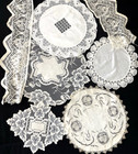 Vtg  60s Lot Handmade Crocheted Doilies   Lace 9 Pieces Boho Mcm Crafts Sewing